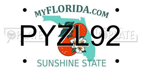 PYZL92 Florida License Plate