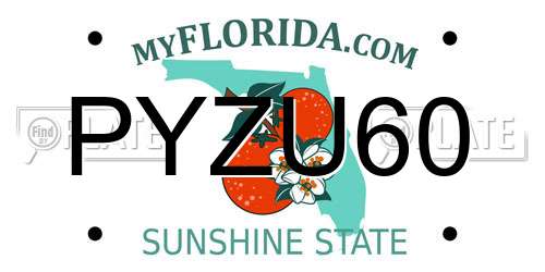 PYZU60 Florida License Plate