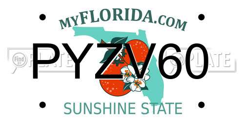 PYZV60 Florida License Plate