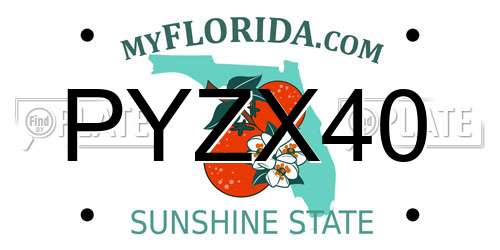 PYZX40 Florida License Plate