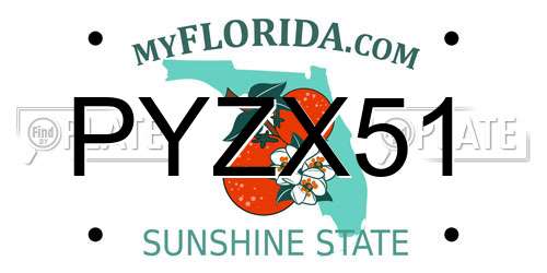 PYZX51 Florida License Plate