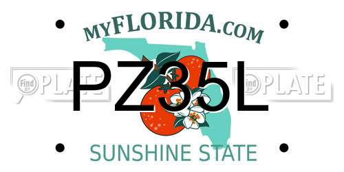 PZ35L Florida License Plate