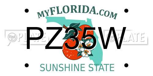 PZ35W Florida License Plate