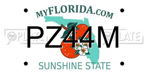 PZ44M Florida License Plate