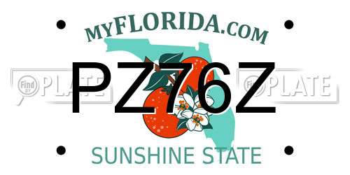 PZ76Z Florida License Plate