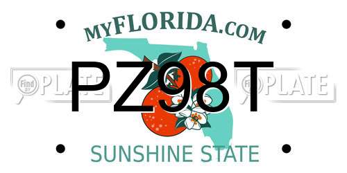 PZ98T Florida License Plate