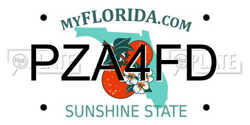 PZA4FD Florida License Plate