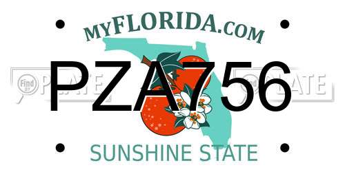 PZA756 Florida License Plate