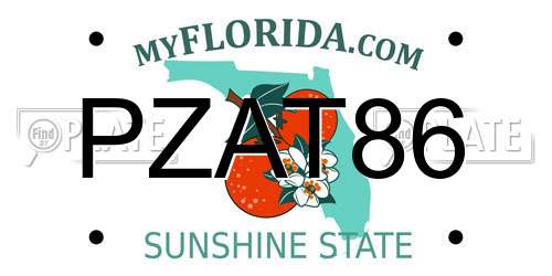 PZAT86 Florida License Plate