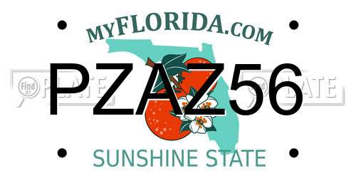 PZAZ56 Florida License Plate