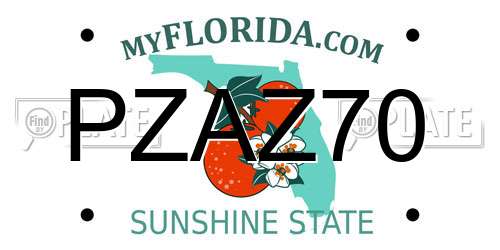 PZAZ70 Florida License Plate