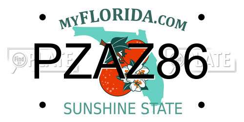 PZAZ86 Florida License Plate
