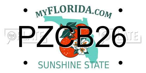 PZCB26 Florida License Plate