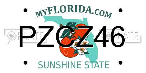 PZCZ46 Florida License Plate