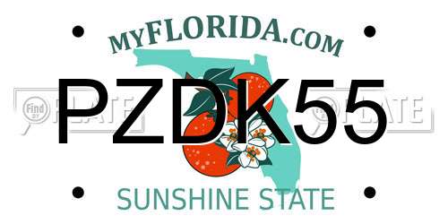 PZDK55 Florida License Plate