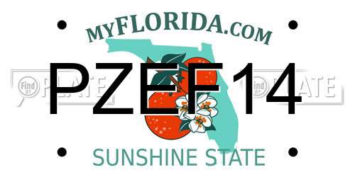 PZEF14 Florida License Plate