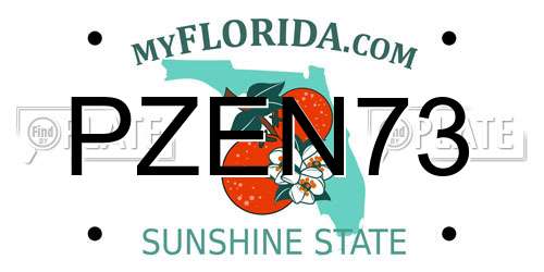 PZEN73 Florida License Plate