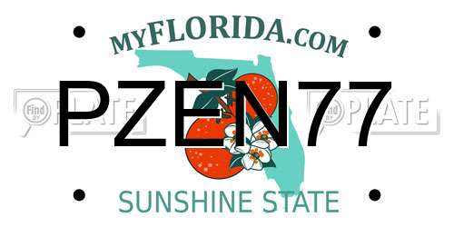 PZEN77 Florida License Plate