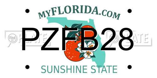 PZFB28 Florida License Plate