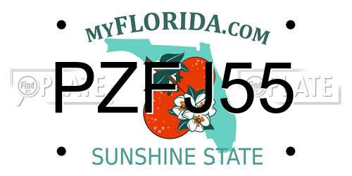 PZFJ55 Florida License Plate