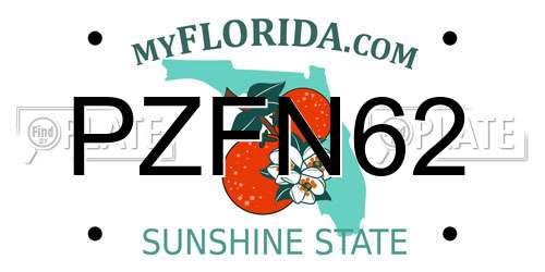 PZFN62 Florida License Plate