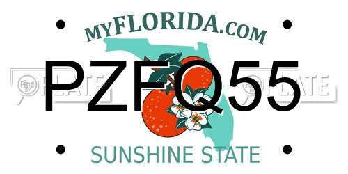 PZFQ55 Florida License Plate
