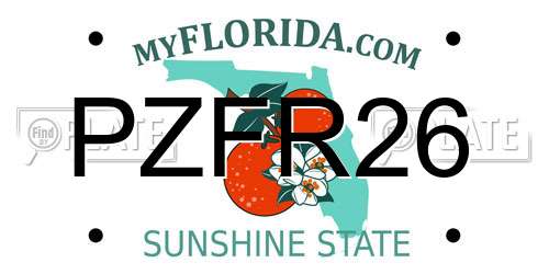 PZFR26 Florida License Plate