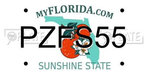 PZFS55 Florida License Plate