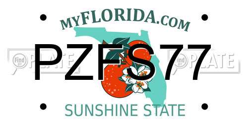 PZFS77 Florida License Plate