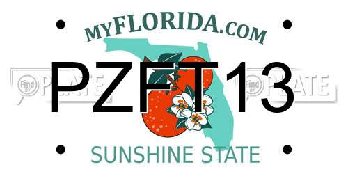 PZFT13 Florida License Plate