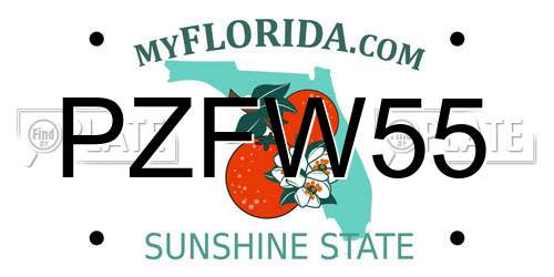 PZFW55 Florida License Plate