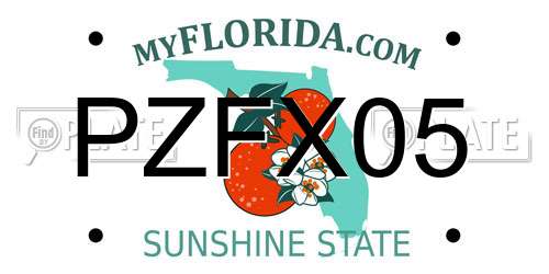PZFX05 Florida License Plate