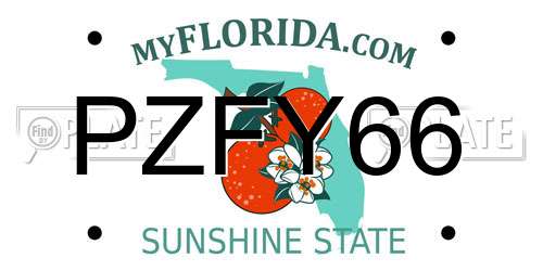 PZFY66 Florida License Plate