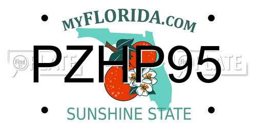 PZHP95 Florida License Plate