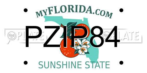 PZIP84 Florida License Plate