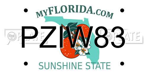 PZIW83 Florida License Plate