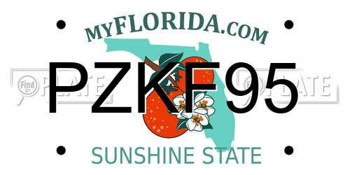 PZKF95 Florida License Plate