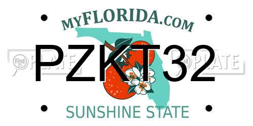 PZKT32 Florida License Plate