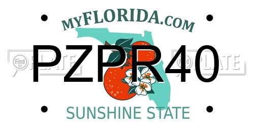 PZPR40 Florida License Plate