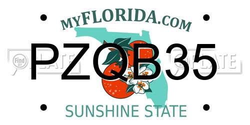 PZQB35 Florida License Plate