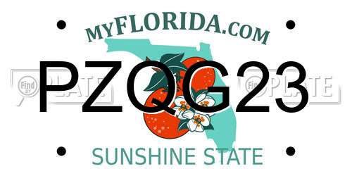 PZQG23 Florida License Plate