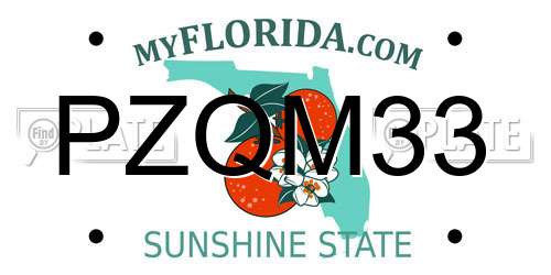 PZQM33 Florida License Plate