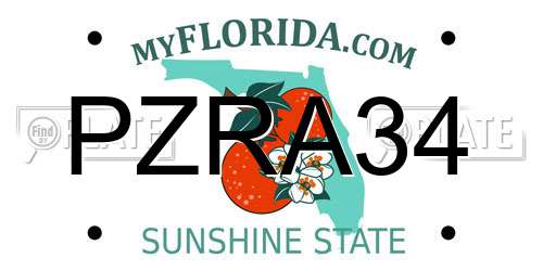 PZRA34 Florida License Plate