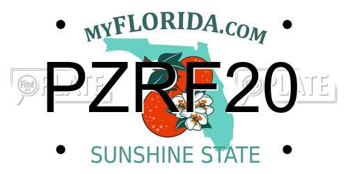 PZRF20 Florida License Plate