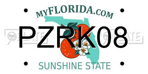 PZRK08 Florida License Plate