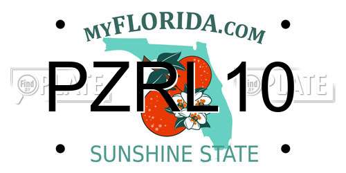 PZRL10 Florida License Plate