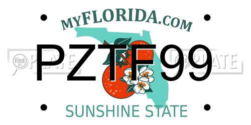 PZTF99 Florida License Plate