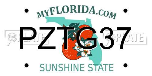 PZTG37 Florida License Plate