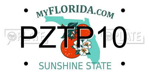 PZTP10 Florida License Plate