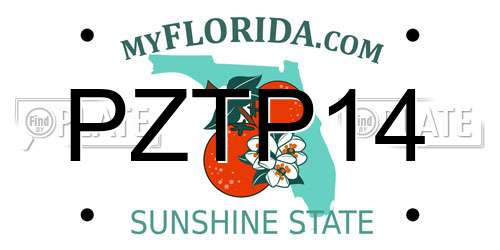 PZTP14 Florida License Plate
